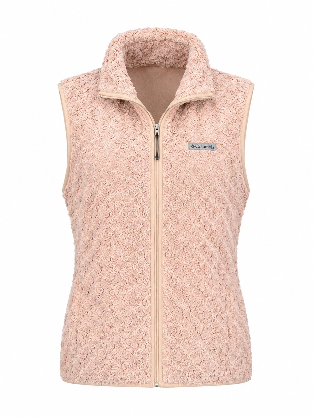 Columbia Women’s Pink Twisp Trail Fleece Vest Lined Full Zip Jacket Size XL